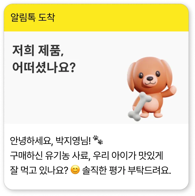 브랜드 맞춤 알림톡 예시